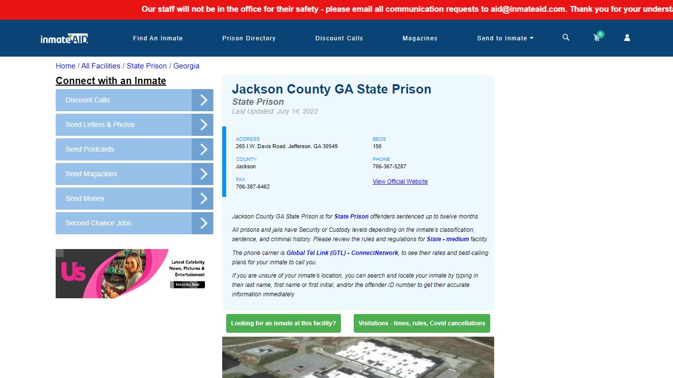 Jackson County GA State Prison & Inmate Search - Jefferson, GA