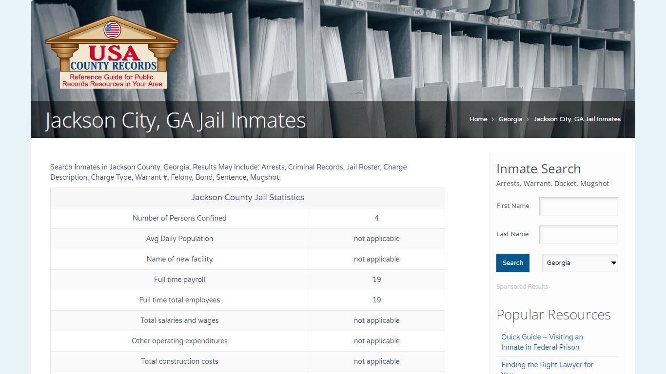 Jackson City, GA Jail Inmates | Name Search